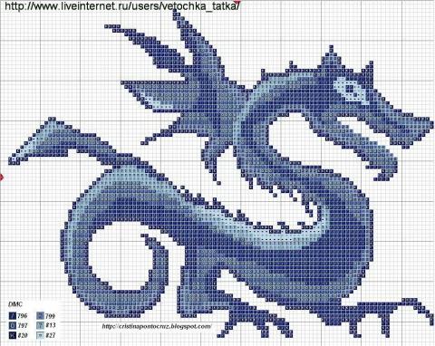 вышивка драконов гладью схемы. 