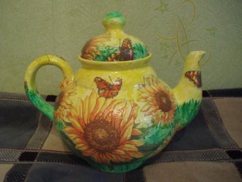 Чайник своими руками декупаж