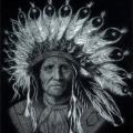 Портрет индейца из тополиного пуха