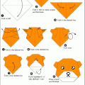 Оригами схема Медведь