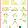 Оригами схема Лягушка
