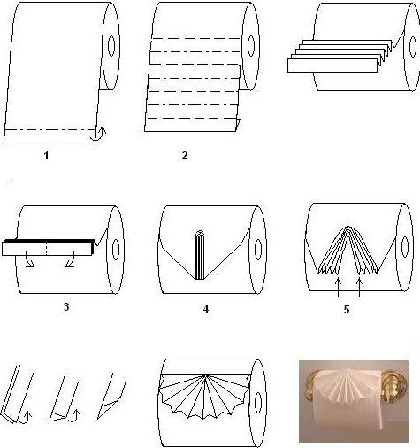 Оригами из туалетной бумаги Гармошка