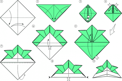Оригами схема Шлем