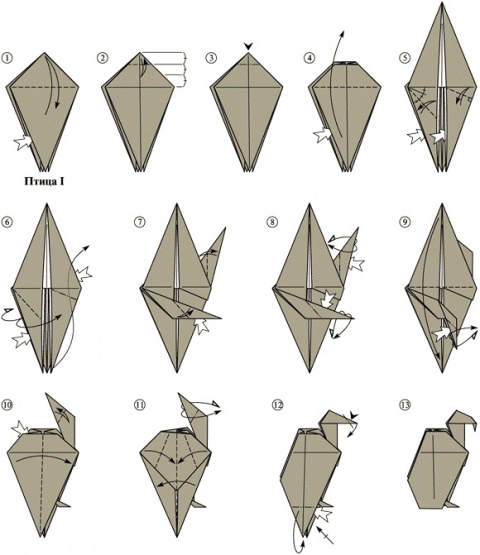 Оригами схема Гриф