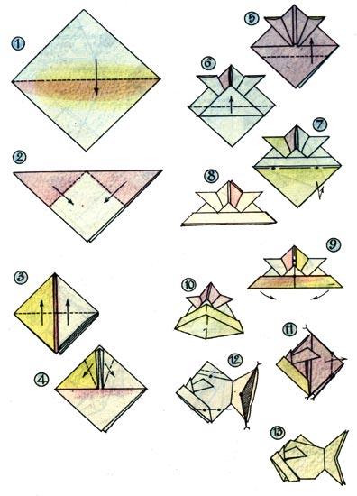 Оригами схема Рыба