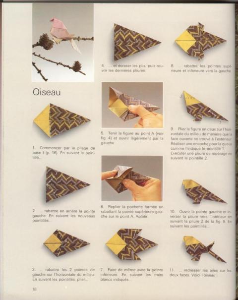 Оригами схема Птица